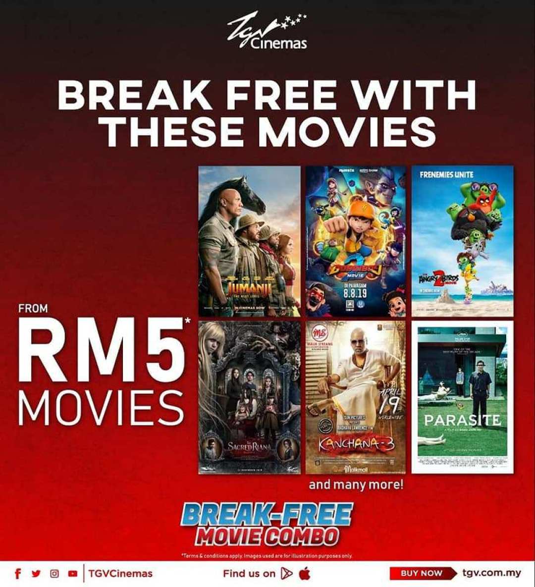 TGV Cinemas offers movie reruns from RM 5.00 onwards