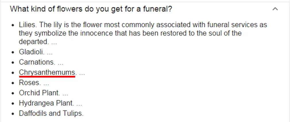 What kind of flowers do you get for a funeral?