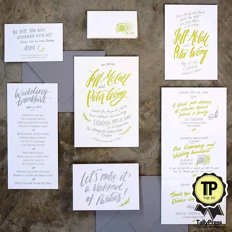 Top 10 Wedding Stationery Makers in Singapore The Fingersmith Letterpress