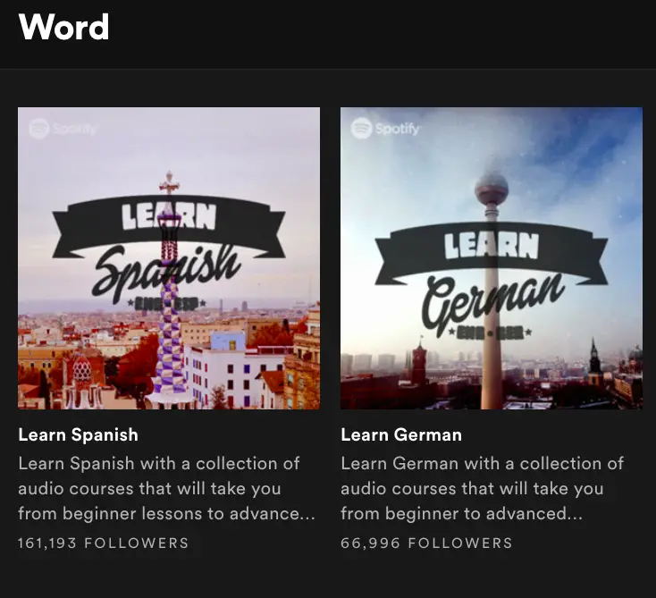 Spotify offers you language classes