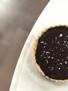 Dark chocolate tart with sea salt