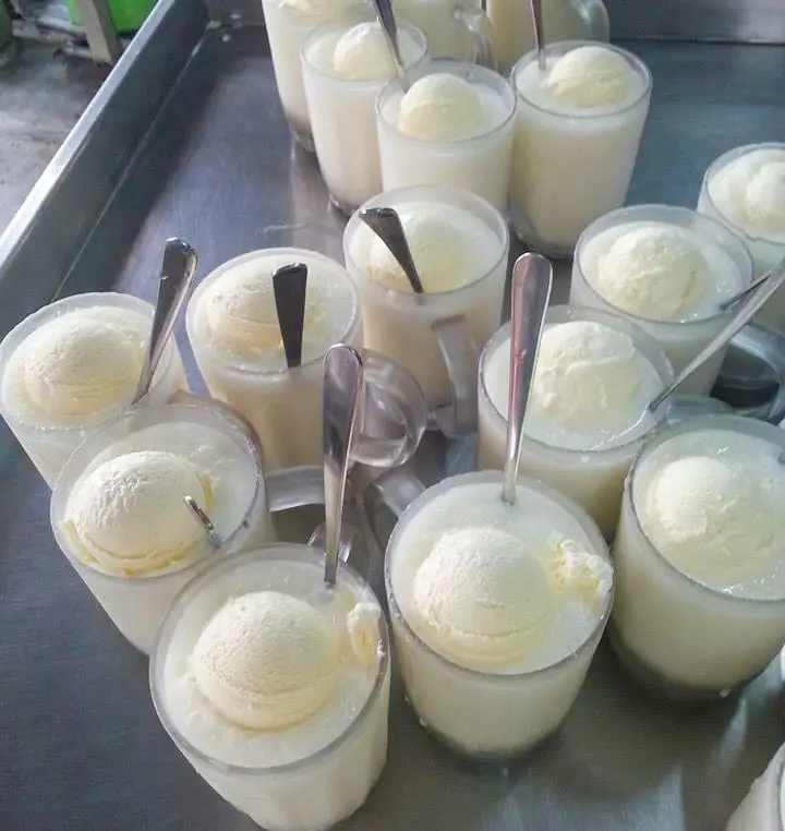 Klebang's famous coconut shake topped with vanilla ice cream