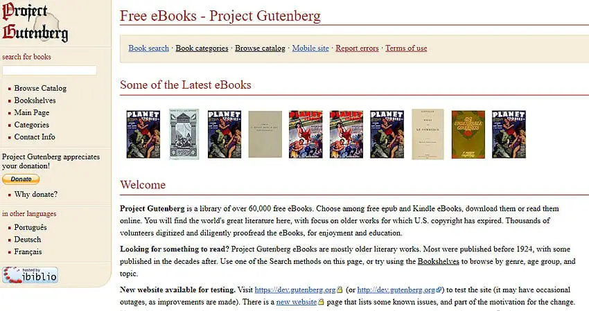 Read free books online on Project Gutenberg