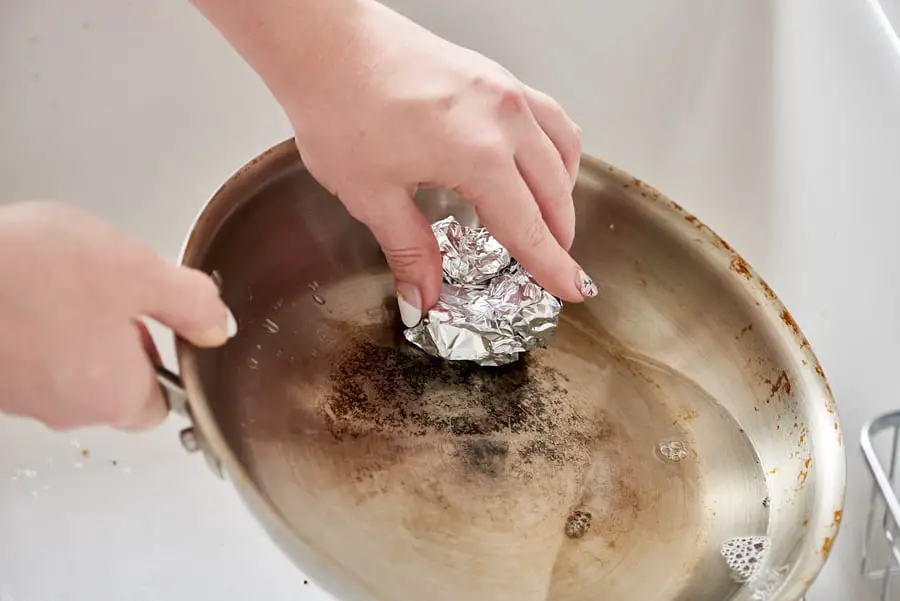 Clean a Burnt Pot with Aluminum Foil