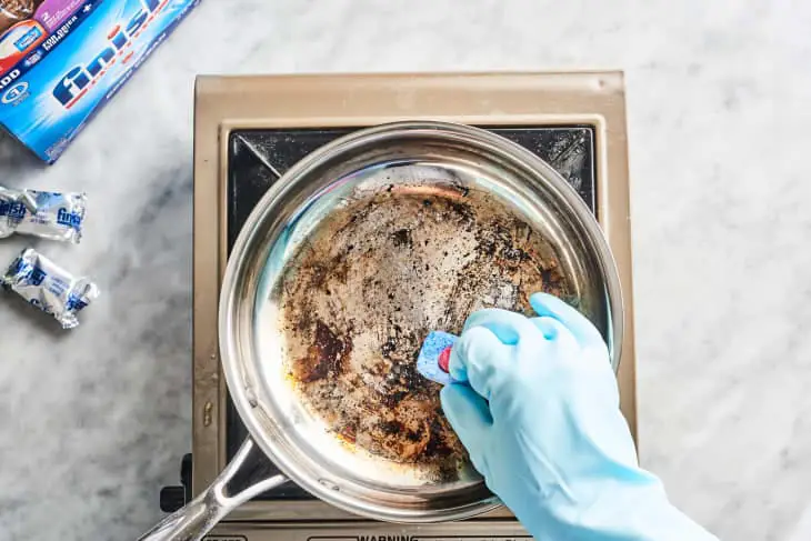 Burnt Pan/Pot Cleaning Tip #4: Dishwasher Tablets