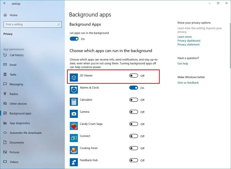 Tip #3: Disable Background Apps