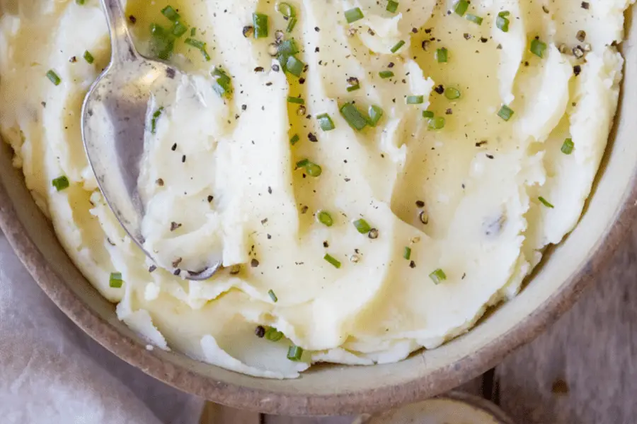 Mashed potatoes with mayo makes it richer and creamier