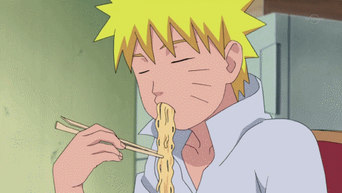 Slurping ramen noodles