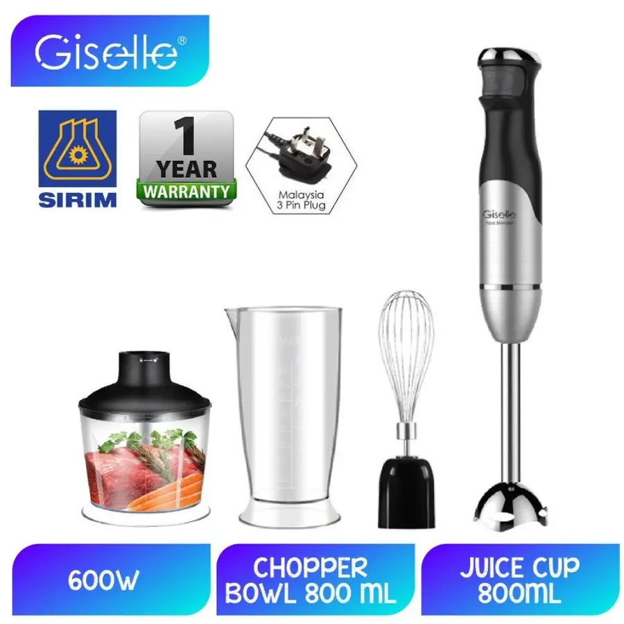 Shopee 4.4 Sale #2: Giselle Hand Blender Set with Malaysia Plug (600W) KEA0115