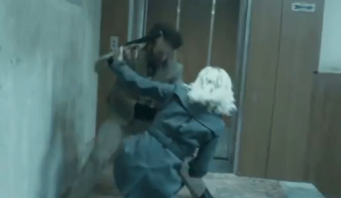 The famous stairwell fight scene in "Atomic Blonde"