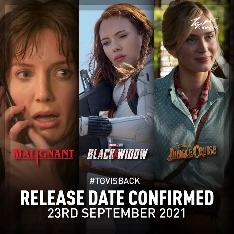 September 23 saw the release of "Black Widow", "Jungle Cruise" and "Malignant"