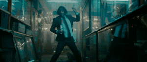 Keanu Reeves in the famous knife fight in "John Wick: Chapter 3 – Parabellum" (2019)