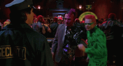 Riddler (Jim Carrey) and Two-Face (Tommy Lee Jones) in "Batman Forever" (1995)