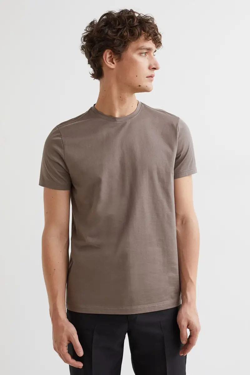 H&M Slim Fit Premium Cotton T-Shirt