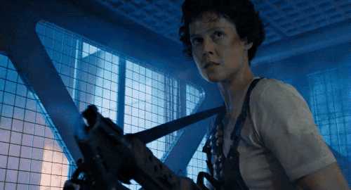 Lt. Ellen Ripley (Sigourney Weaver) in "Aliens"
