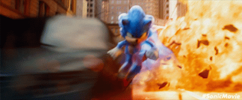 Sonic (voiced by Ben Schwartz) in "Sonic the Hedgehog" (2020)