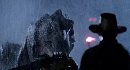 The T-Rex scene in "Jurassic Park" (1993)