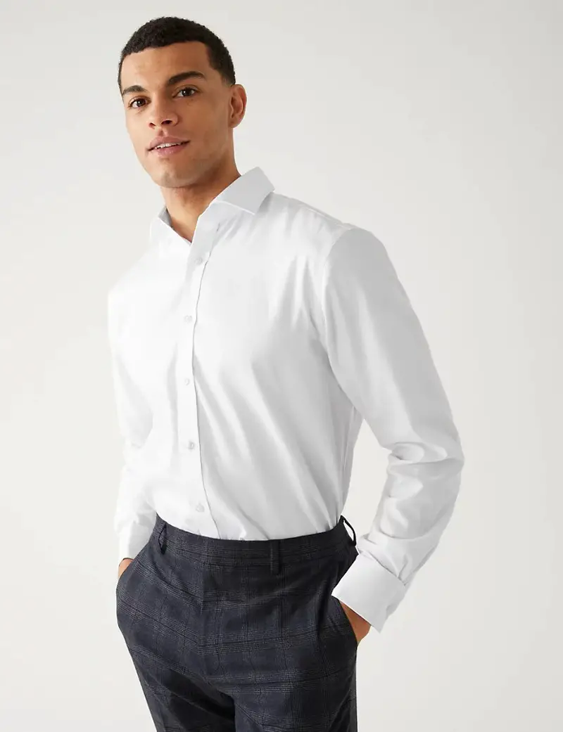 M&S - Regular/Slim Fit Non Iron Pure Cotton Shirt
